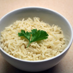 Plain rice in a bowl