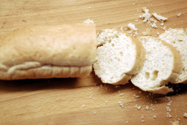 White bread loaf slices