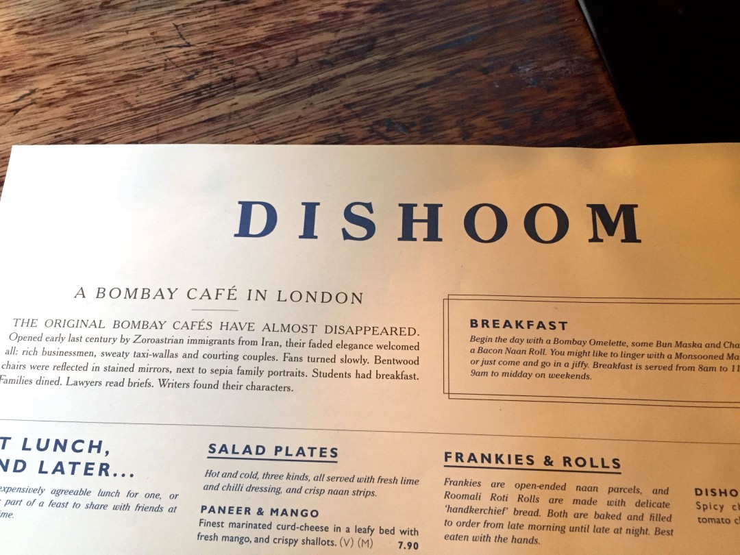 Dishoom menu