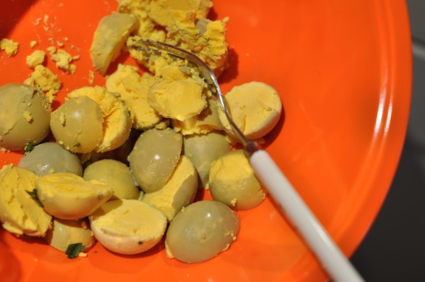 Egg yolks boiled