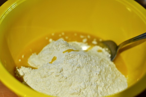 Mixing flour and butter